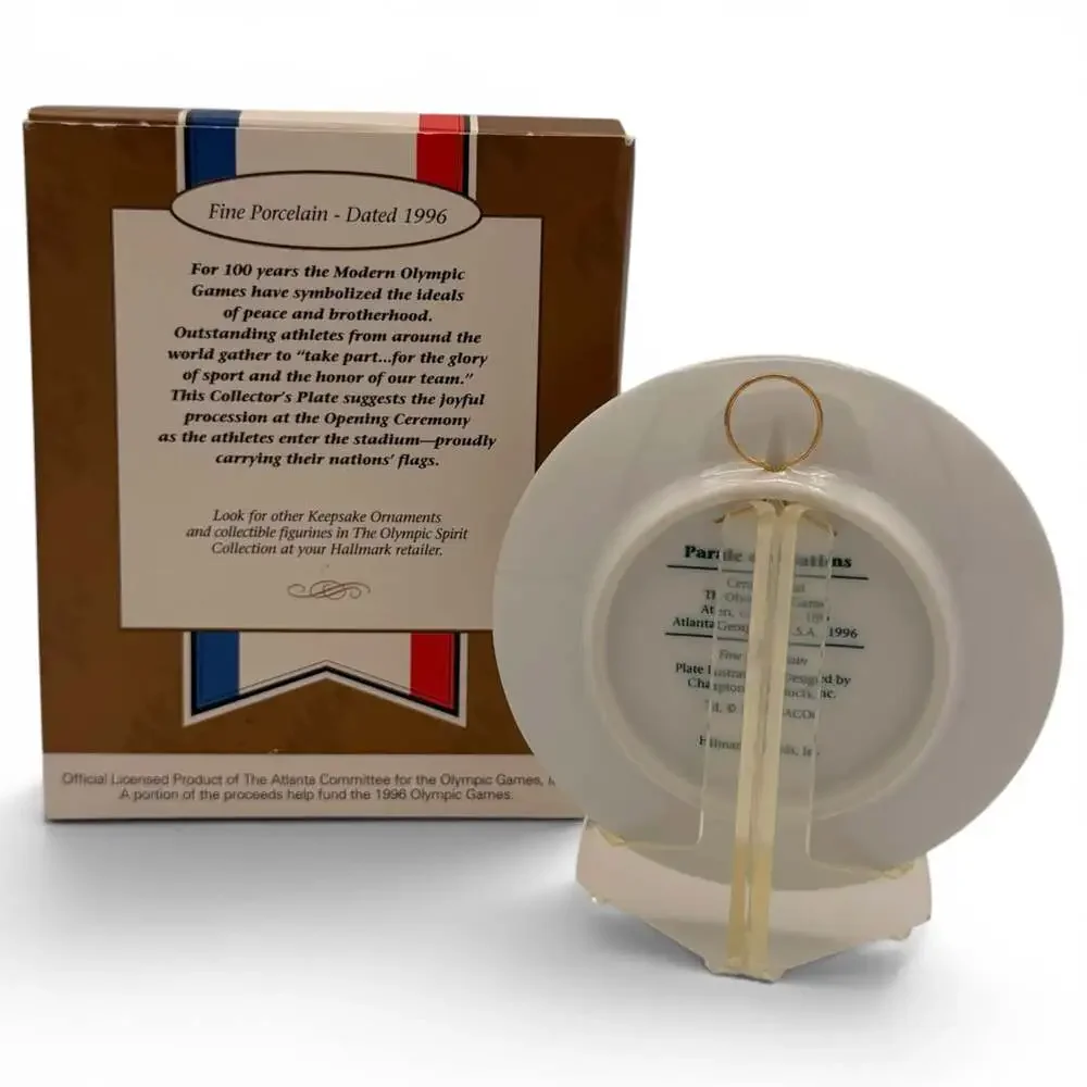 Hallmark Parade of Nations Collector Plate Christmas Ornament 1996 Olympics